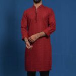 Maroon ChikanKari Kurta Only