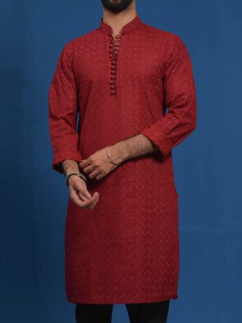 Maroon ChikanKari Kurta Only