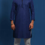 Navy Blue ChikanKari Kurta Only