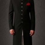 Black Traditional Sherwani For Wedding