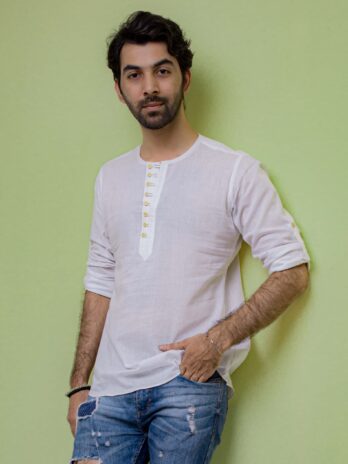 White Cotton Shirt For Men