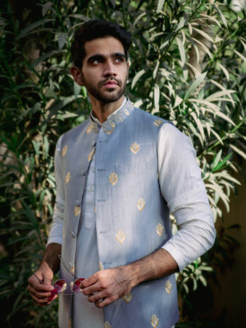 Grey Embroidered Waistcoat