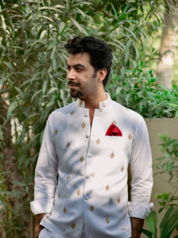 White Embroidered Waistcoat