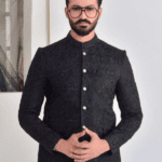 Black Embroidered Wedding Prince coat