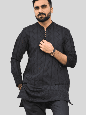 Black Embroidered Festive Kurta Trouser