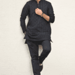 Black Embroidered Festive Kurta Trouser