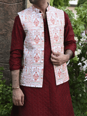 Off White Multi Embroidered Waistcoat