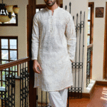 Imperial Off White Embroidered Kurta Trouser for Weddings
