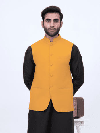 Raw Silk Mustard Waistcoat