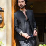 Black Front Open Embroidered Prince coat