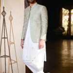 Sage Green Royal Embroidered Prince Coat
